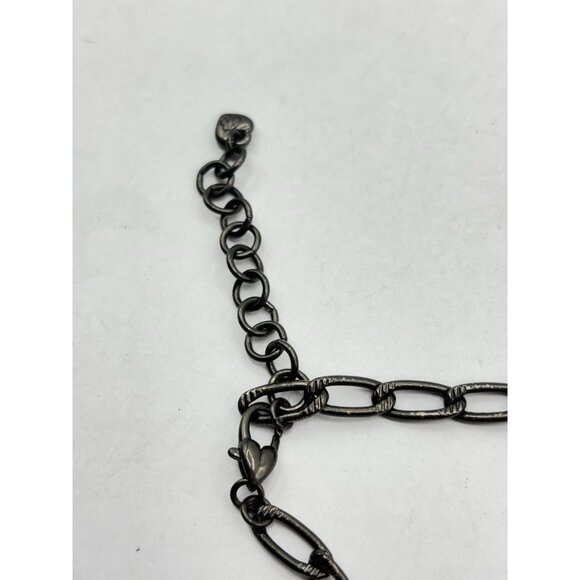 Brighton Multi-Beaded Necklace With Black & White Beads & Gunmetal Chain - Picture 3 of 5